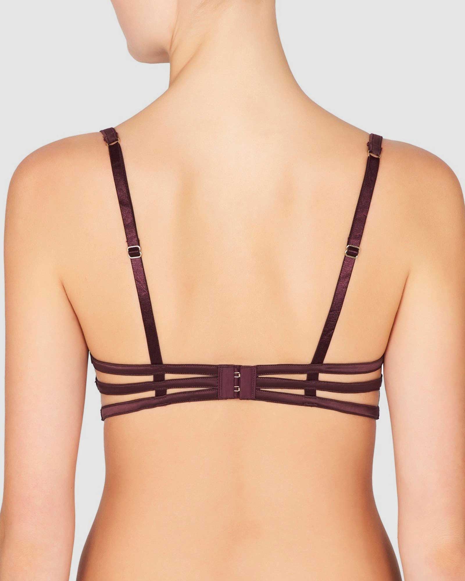 Lily | Plunge Push Up Bra | Black Cherry